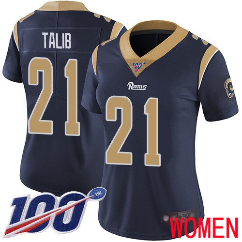Los Angeles Rams Limited Navy Blue Women Aqib Talib Home Jersey NFL Football 21 100th Season Vapor Untouchable